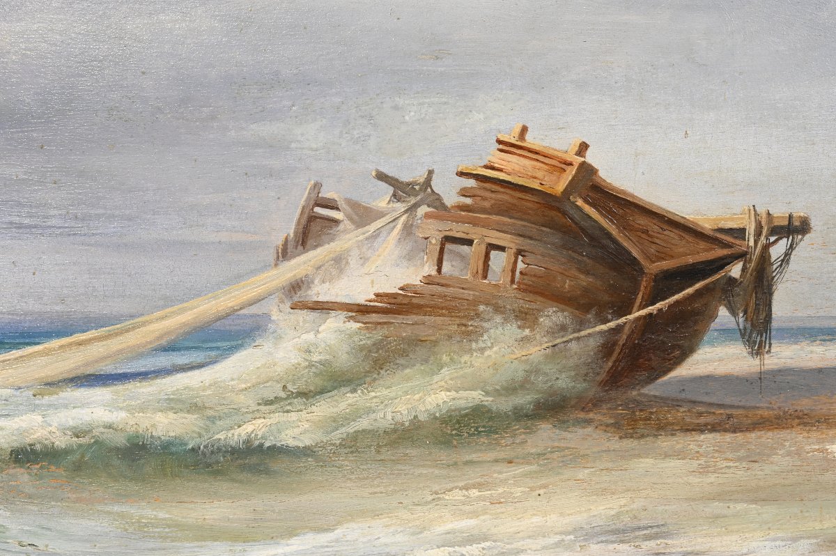 Andrea Cherubini - "capri Burrasca" - Italy, Second Half Of The 19th Century-photo-4